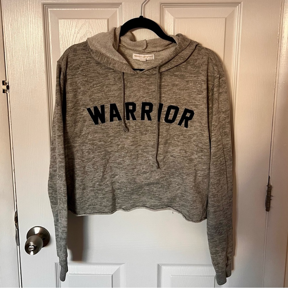 Spiritual Gangster Warrior Arch Crop Hoodie Size Small